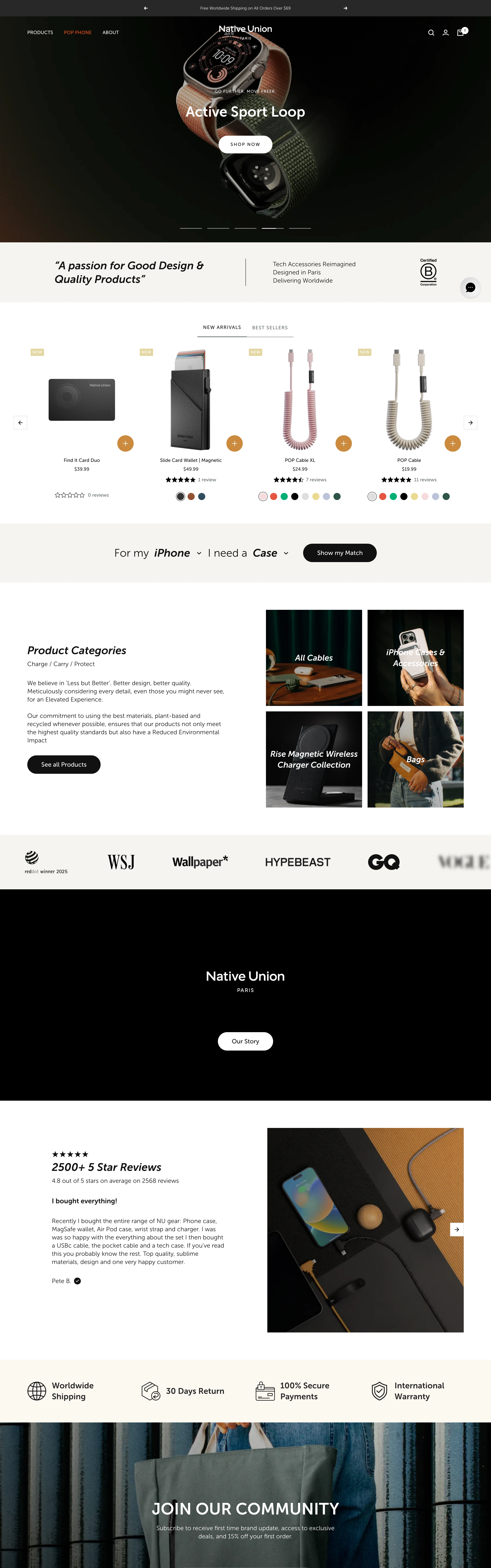 Native Union — captured interface