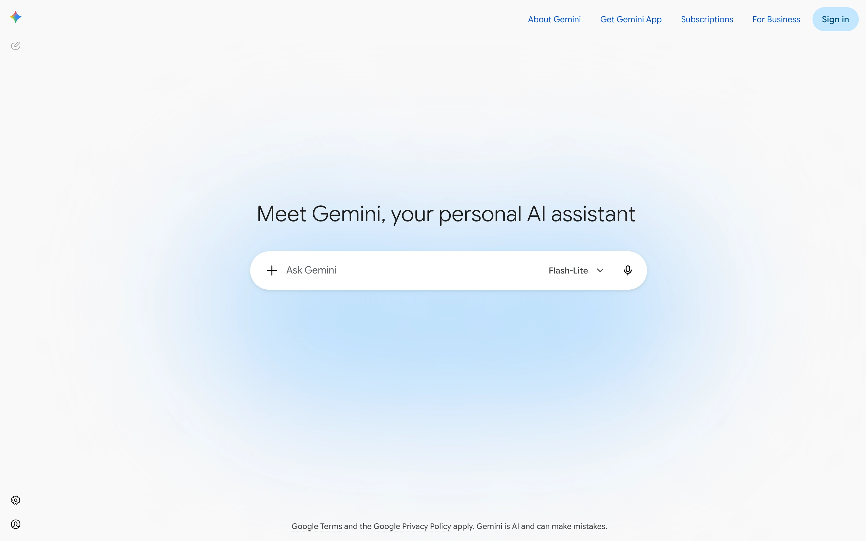 Gemini — New conversation — captured interface