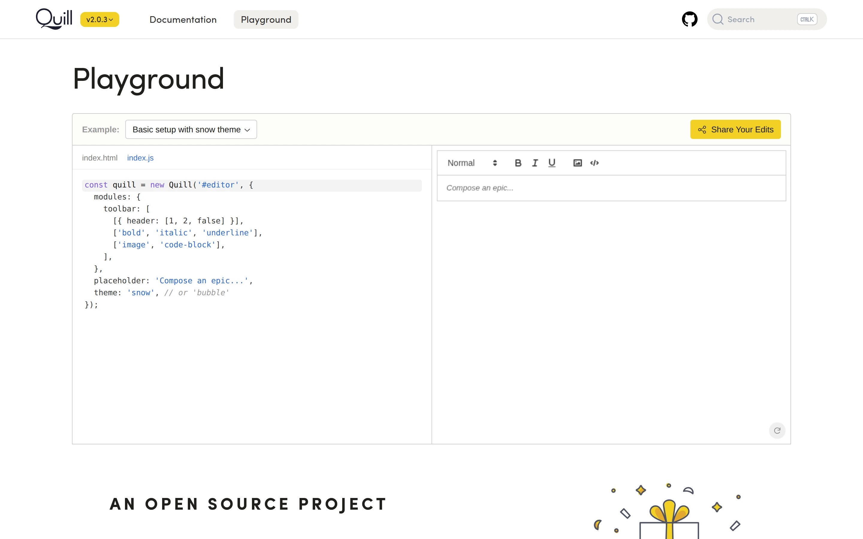 Quill — Playground — captured interface