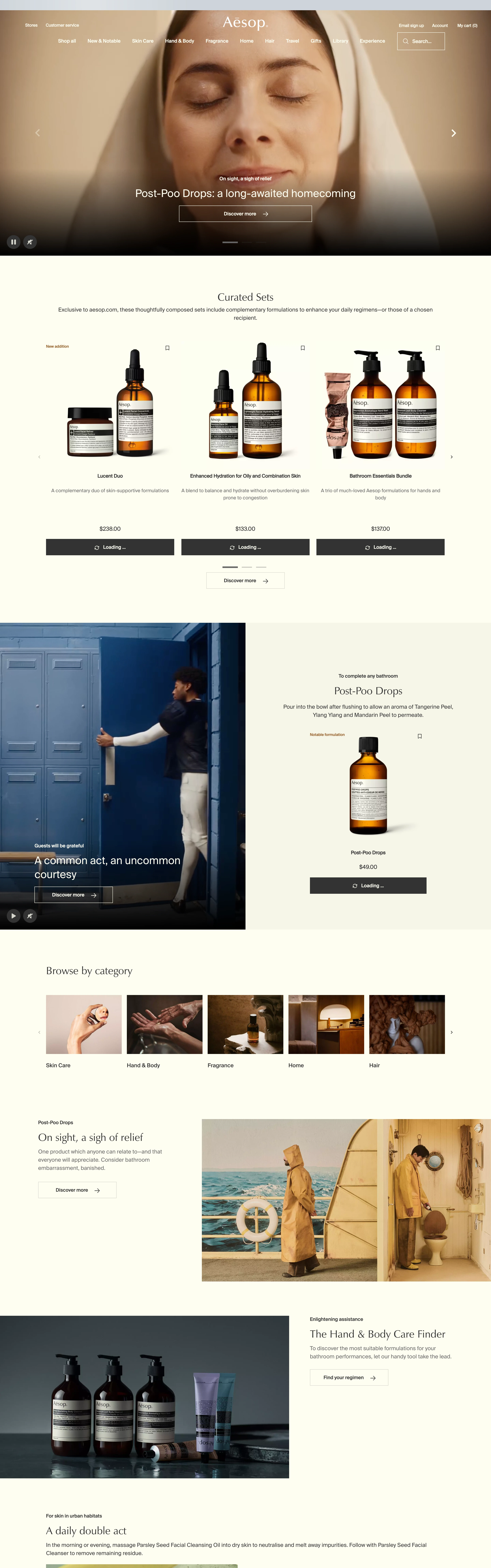 Aesop — Editorial Luxury — captured interface