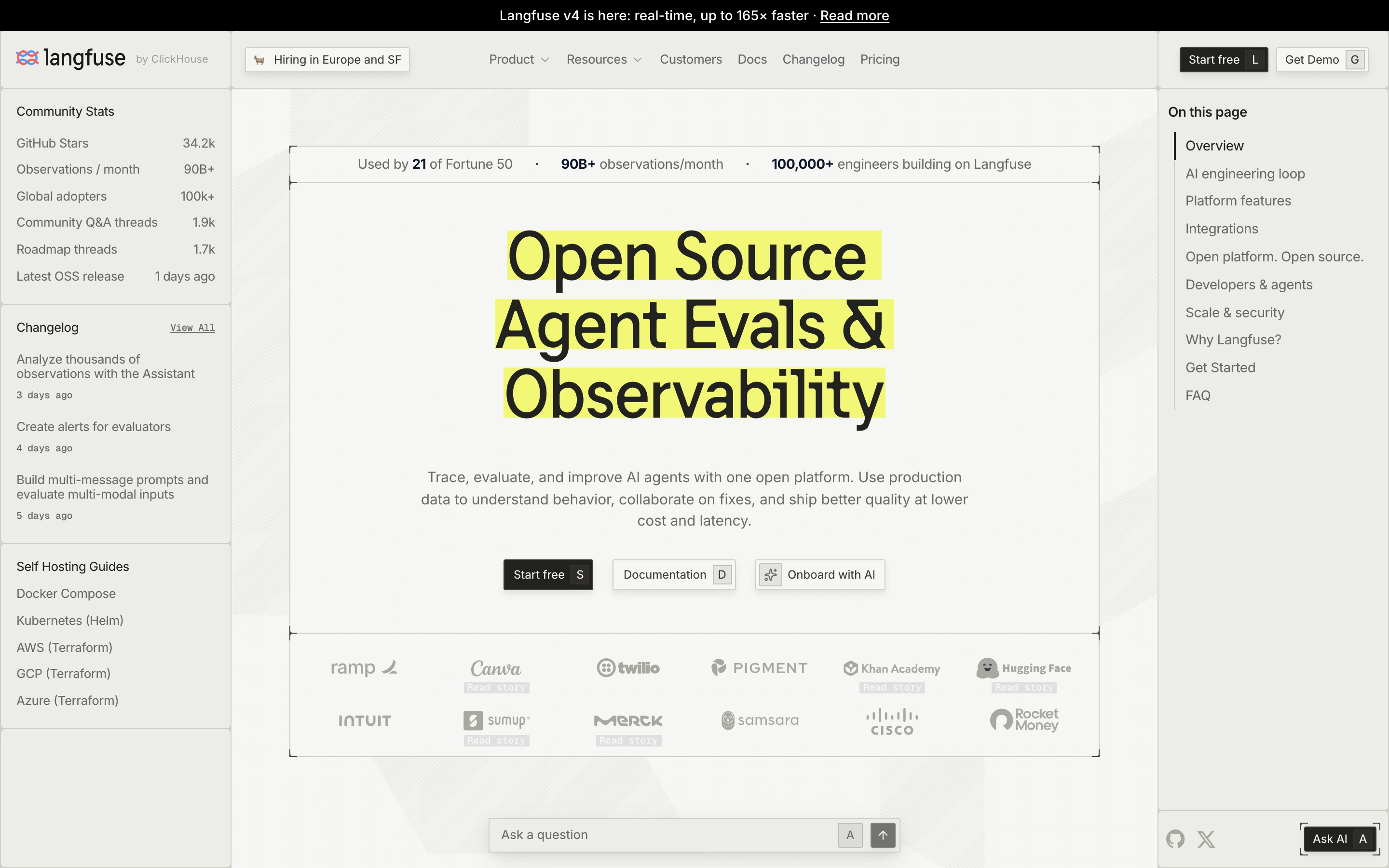 Langfuse — captured interface