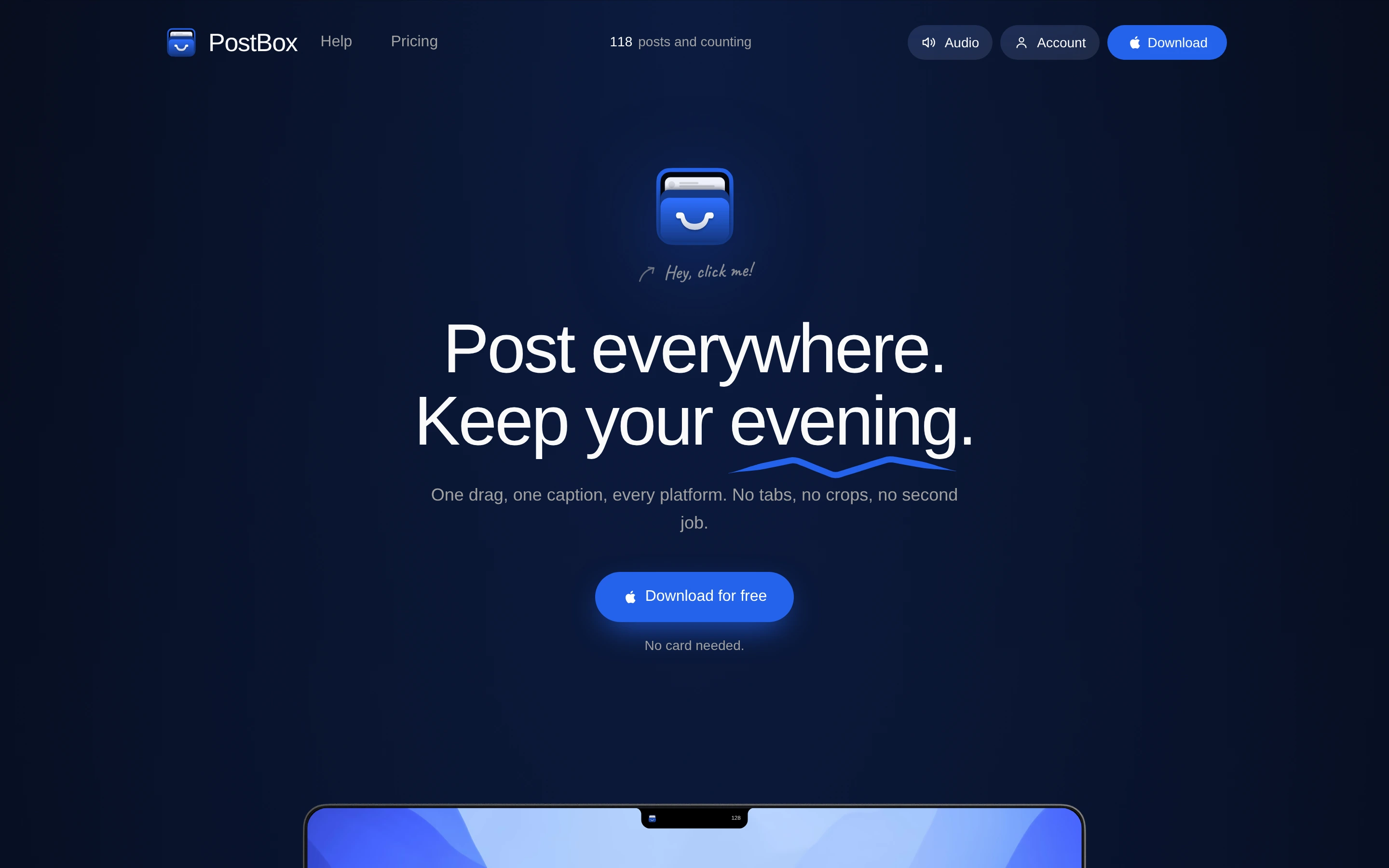 PostBox — captured interface