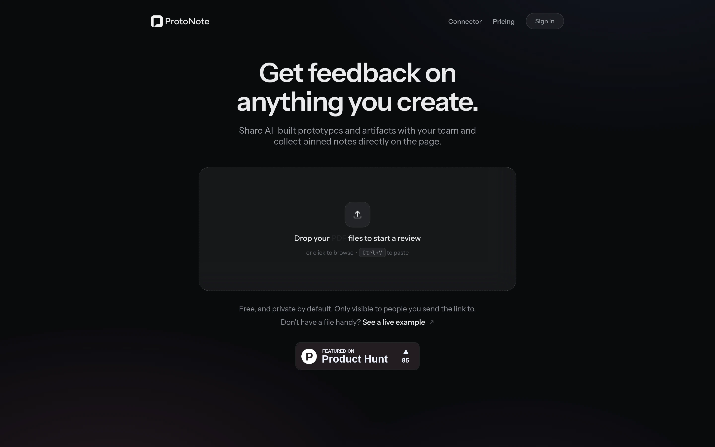 ProtoNote — captured interface