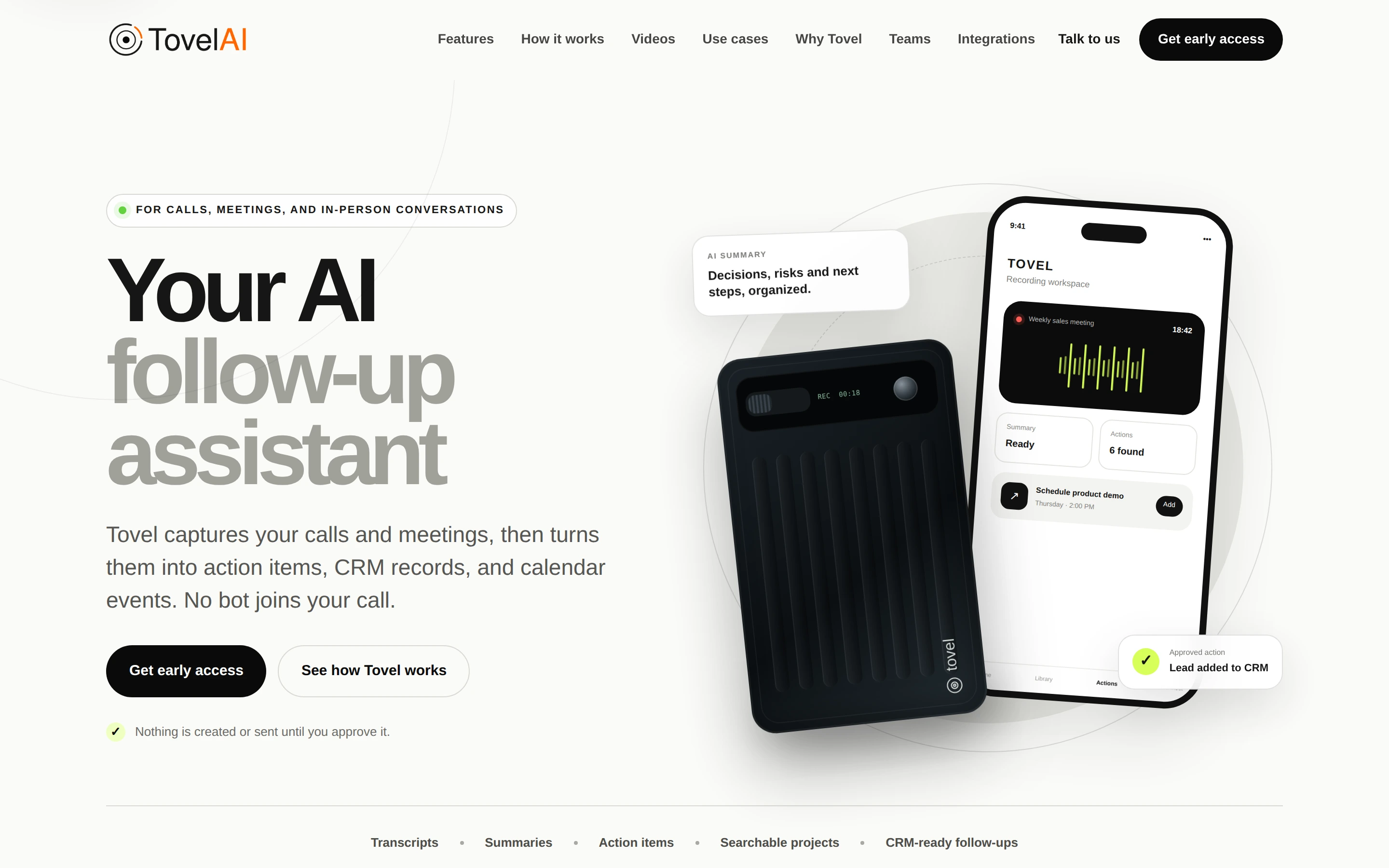 Tovel AI — captured interface