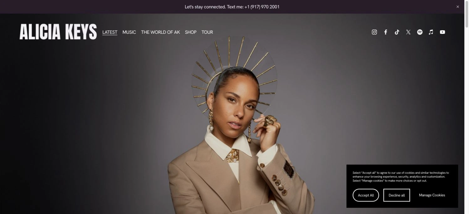 Alicia Keys — captured interface