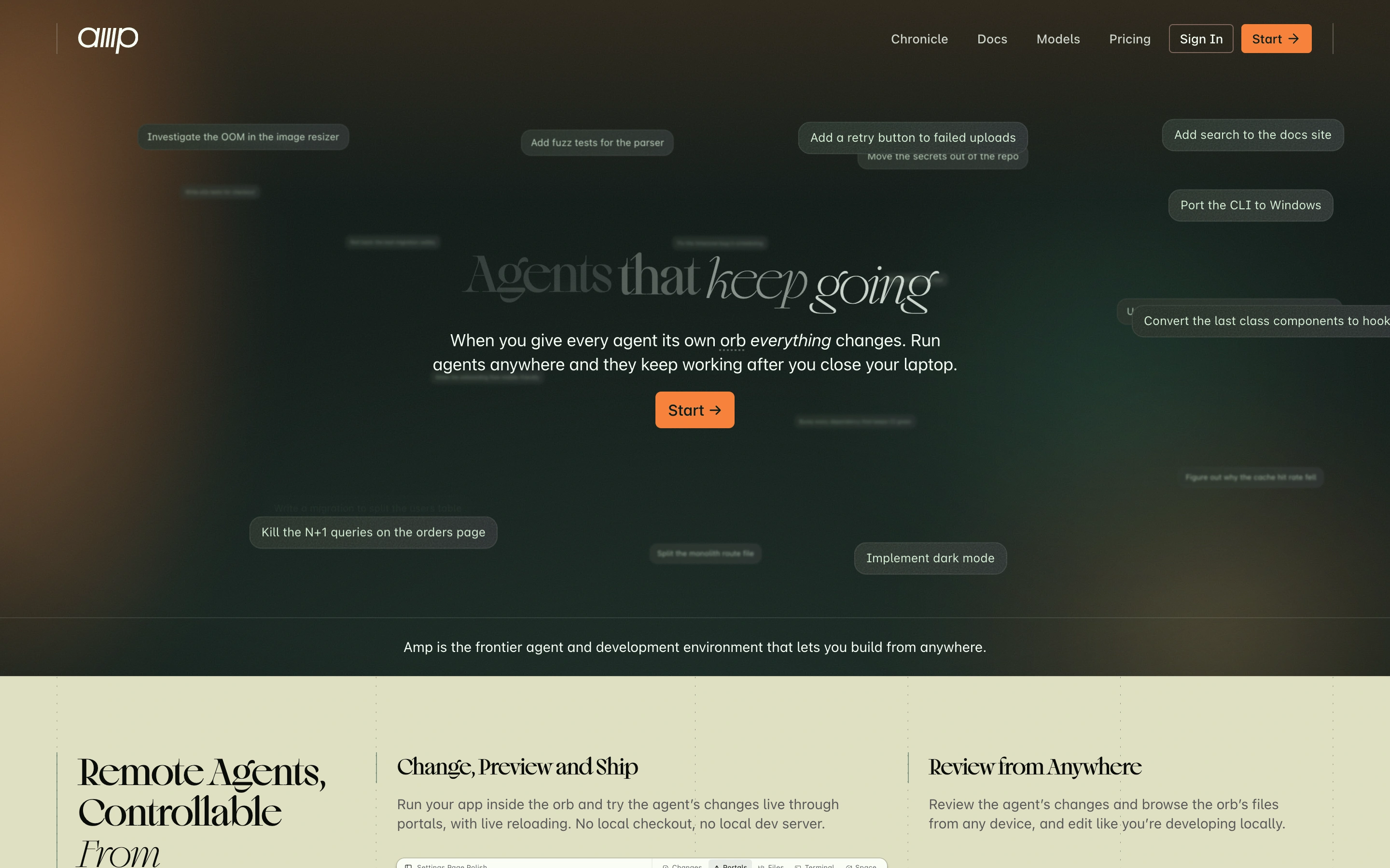 Amp — captured interface
