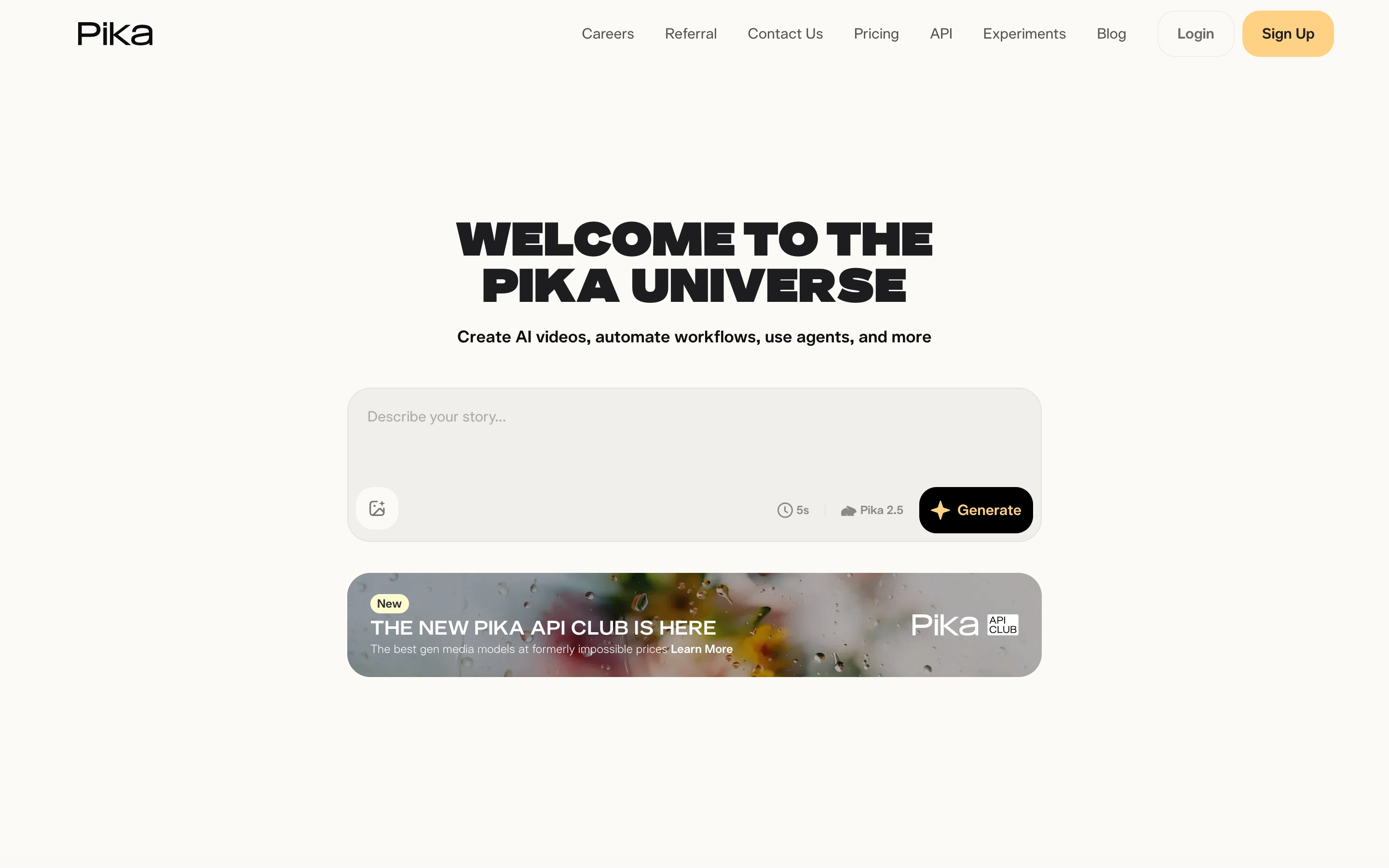 Pika — Video prompt entry — captured interface
