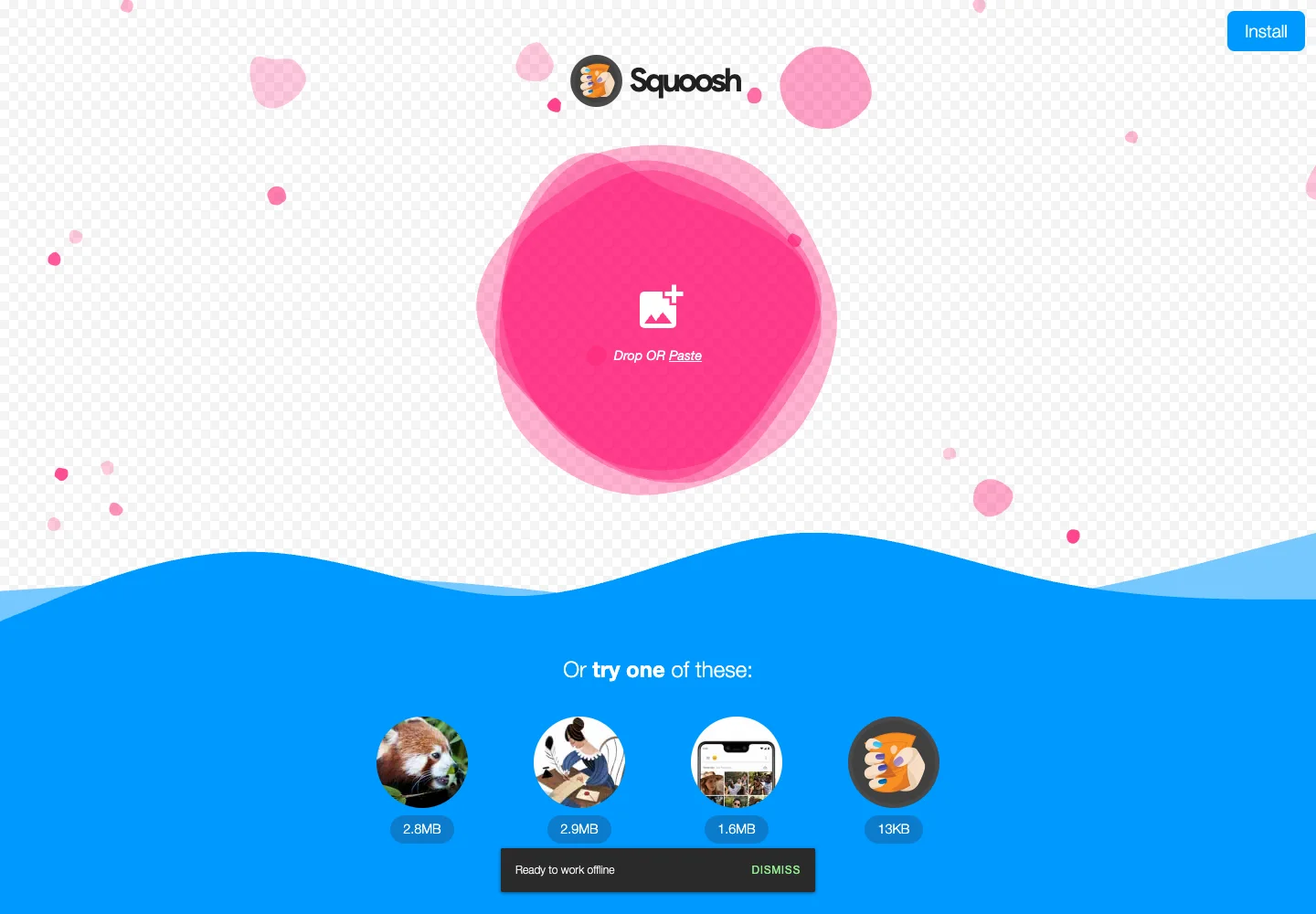 Squoosh — Image compression — captured interface