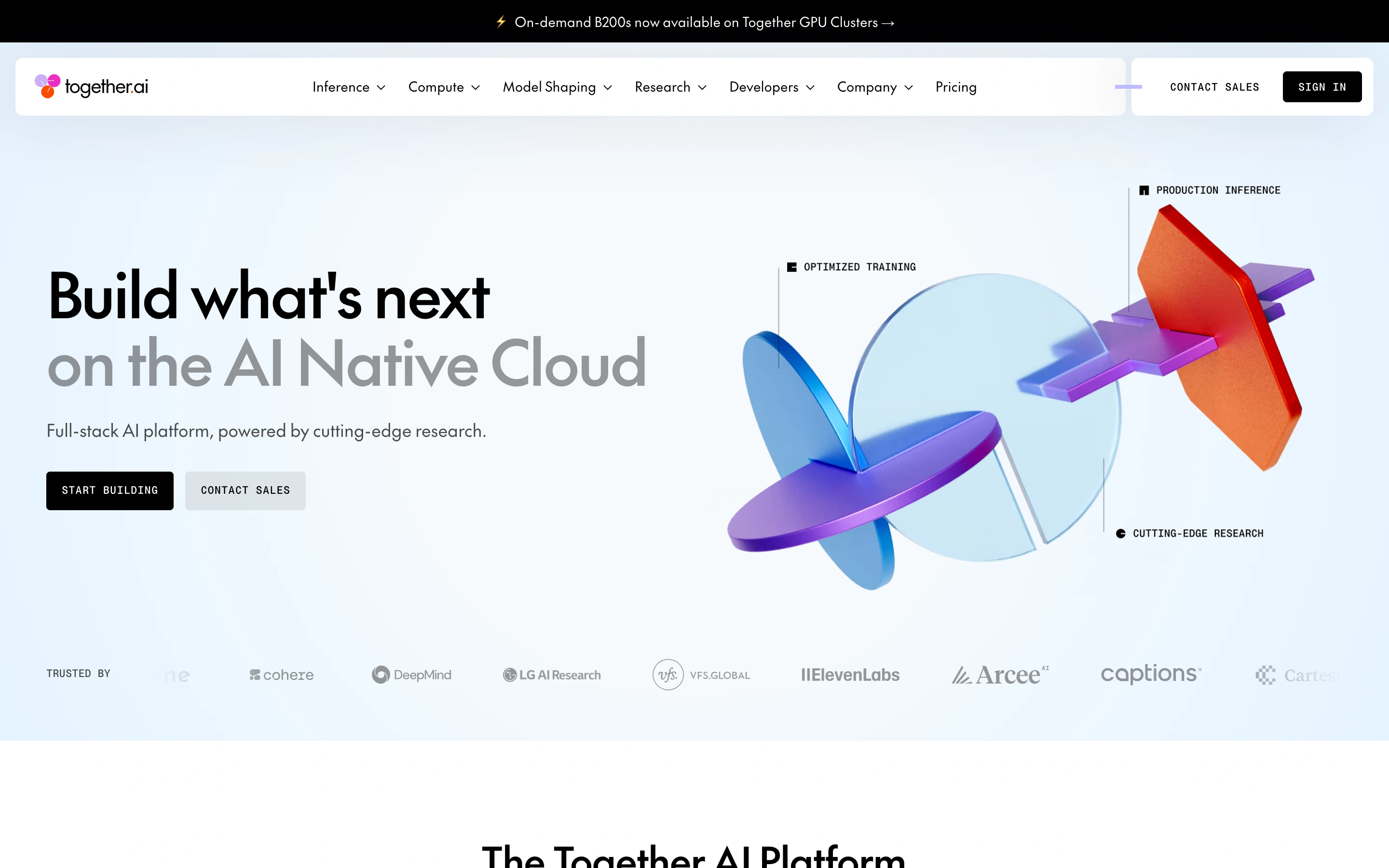 Together AI — captured interface