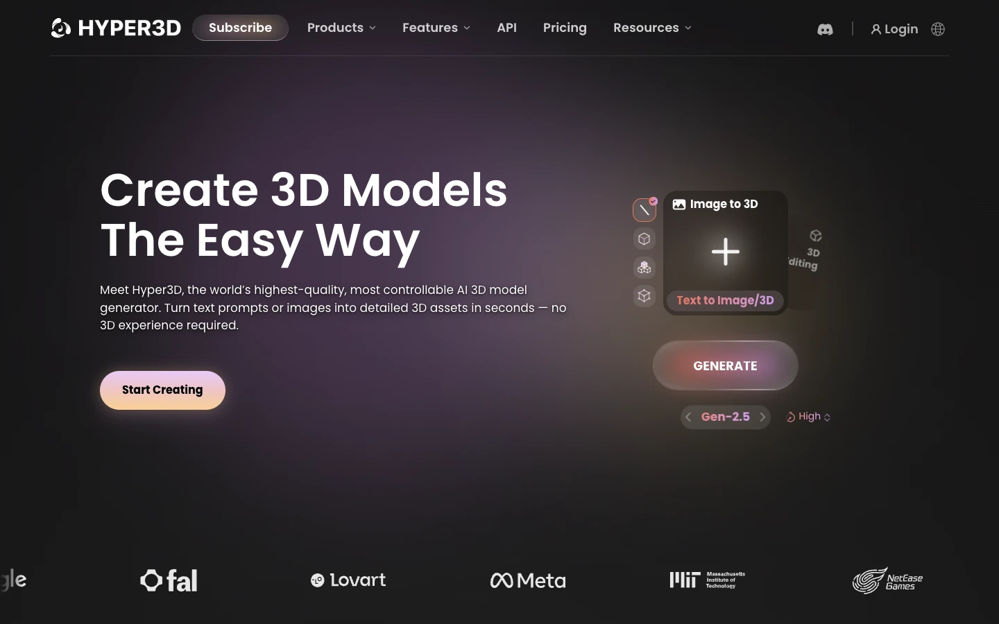 Hyper3D — captured interface