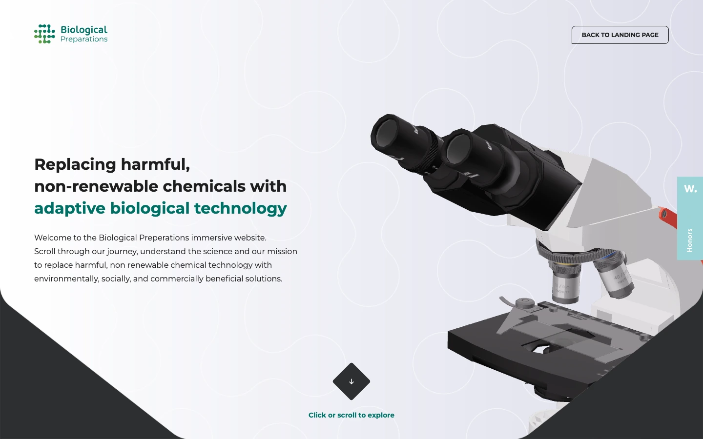 Biological Preparations: Immersive Journey — captured interface