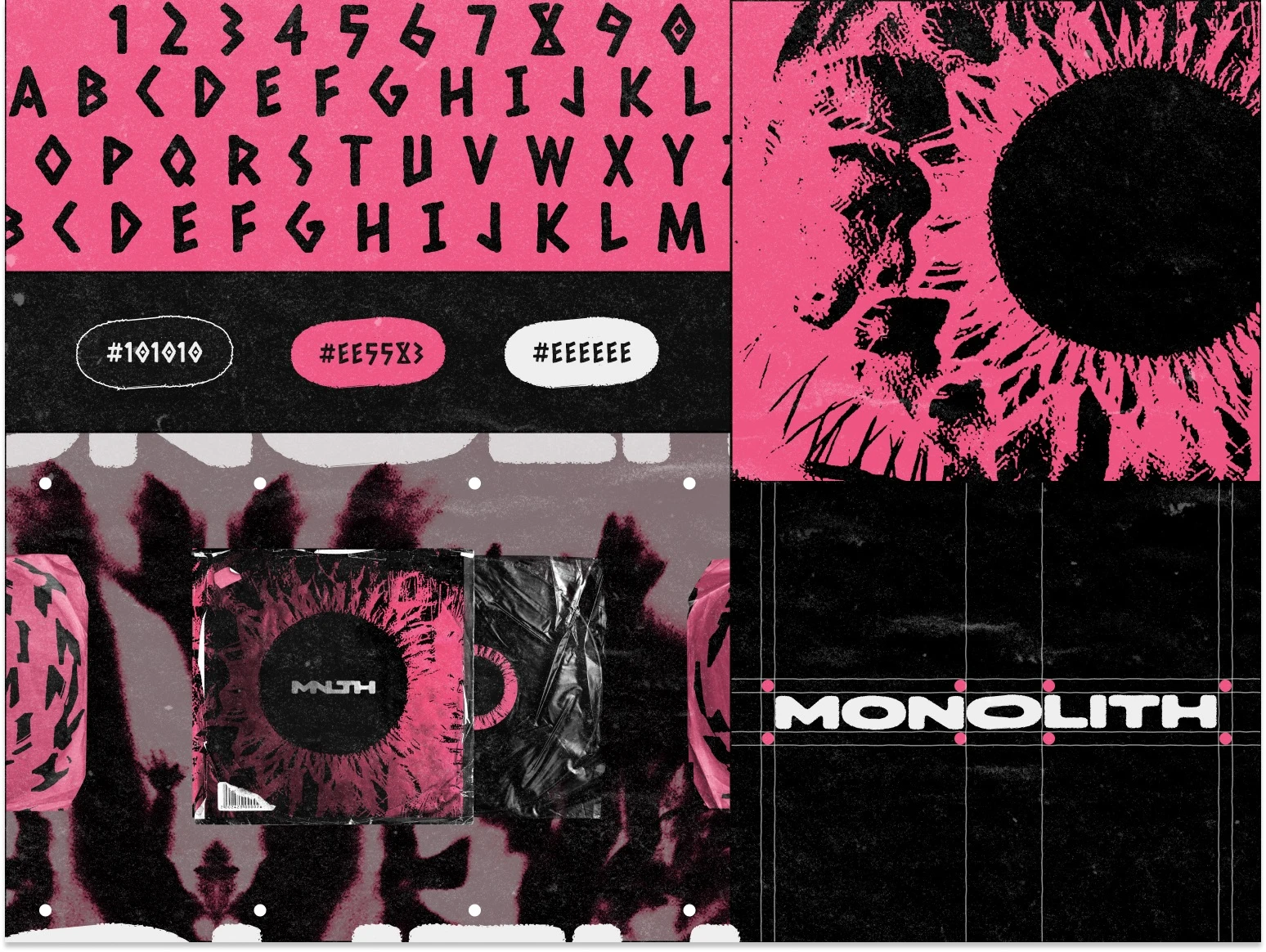 Monolith — Music Branding Brutalist Visual Identity Logo Design preview