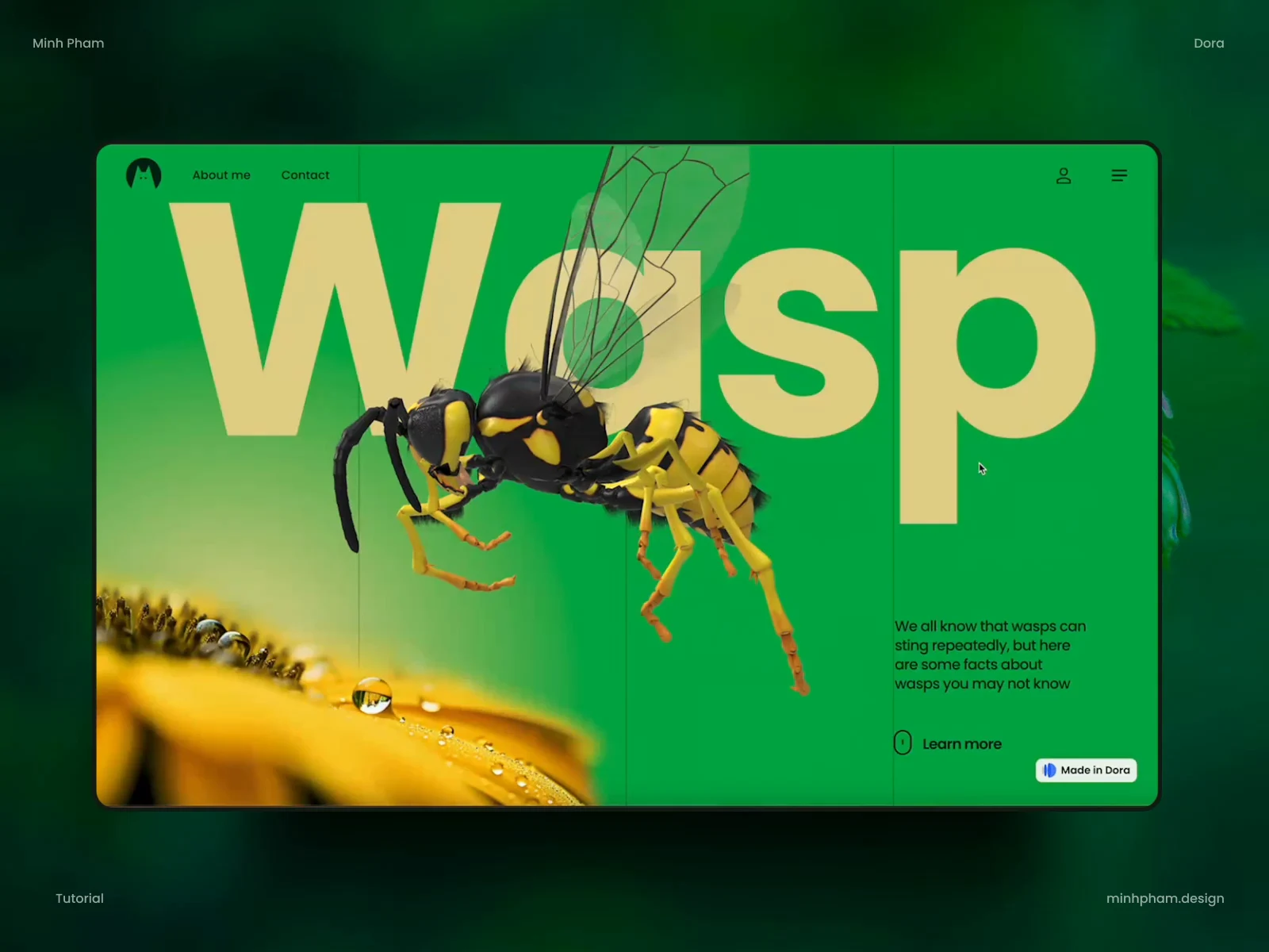 From Figma to 3D landing page with no code - Dora Tutorial — captured interface