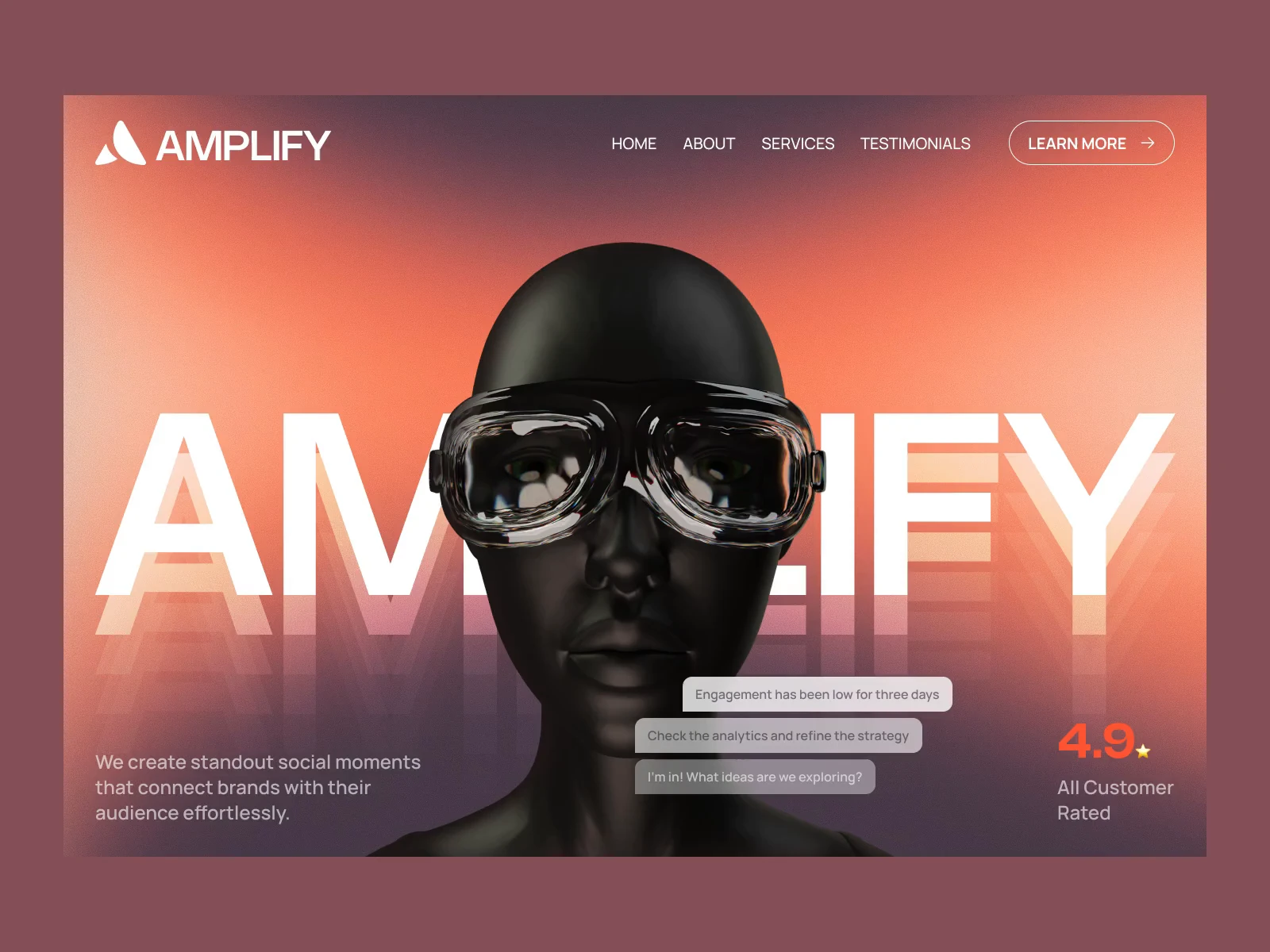 AMPLIFY – Marketing Agency Landing Page UI | Bold Web Design preview