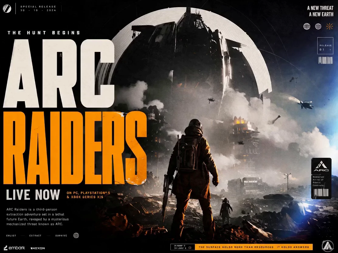 Arc Raiders Sci-Fi Brutalist Landing Page preview