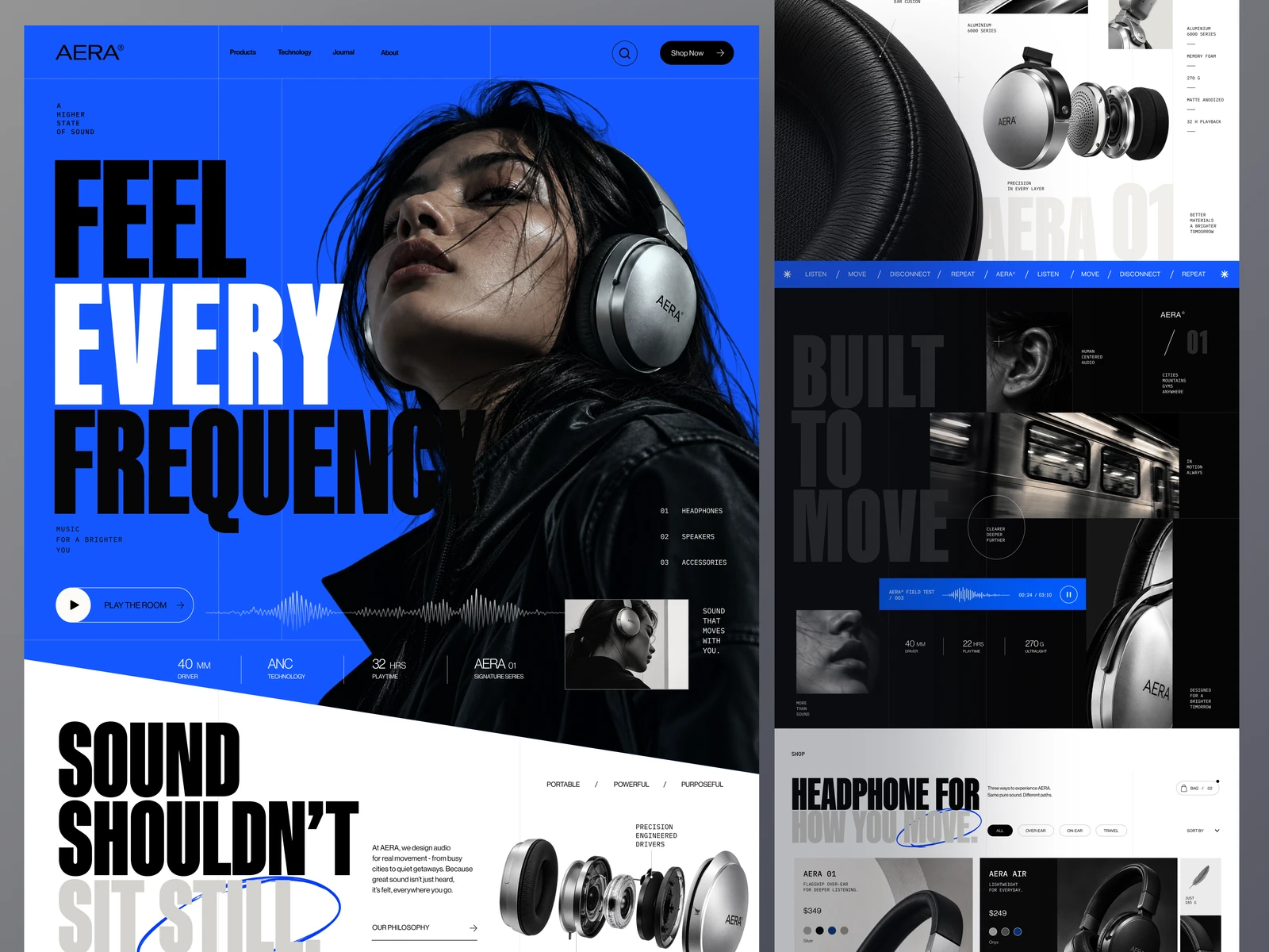 🎧 AERA — Headphone Landing Page — captured interface