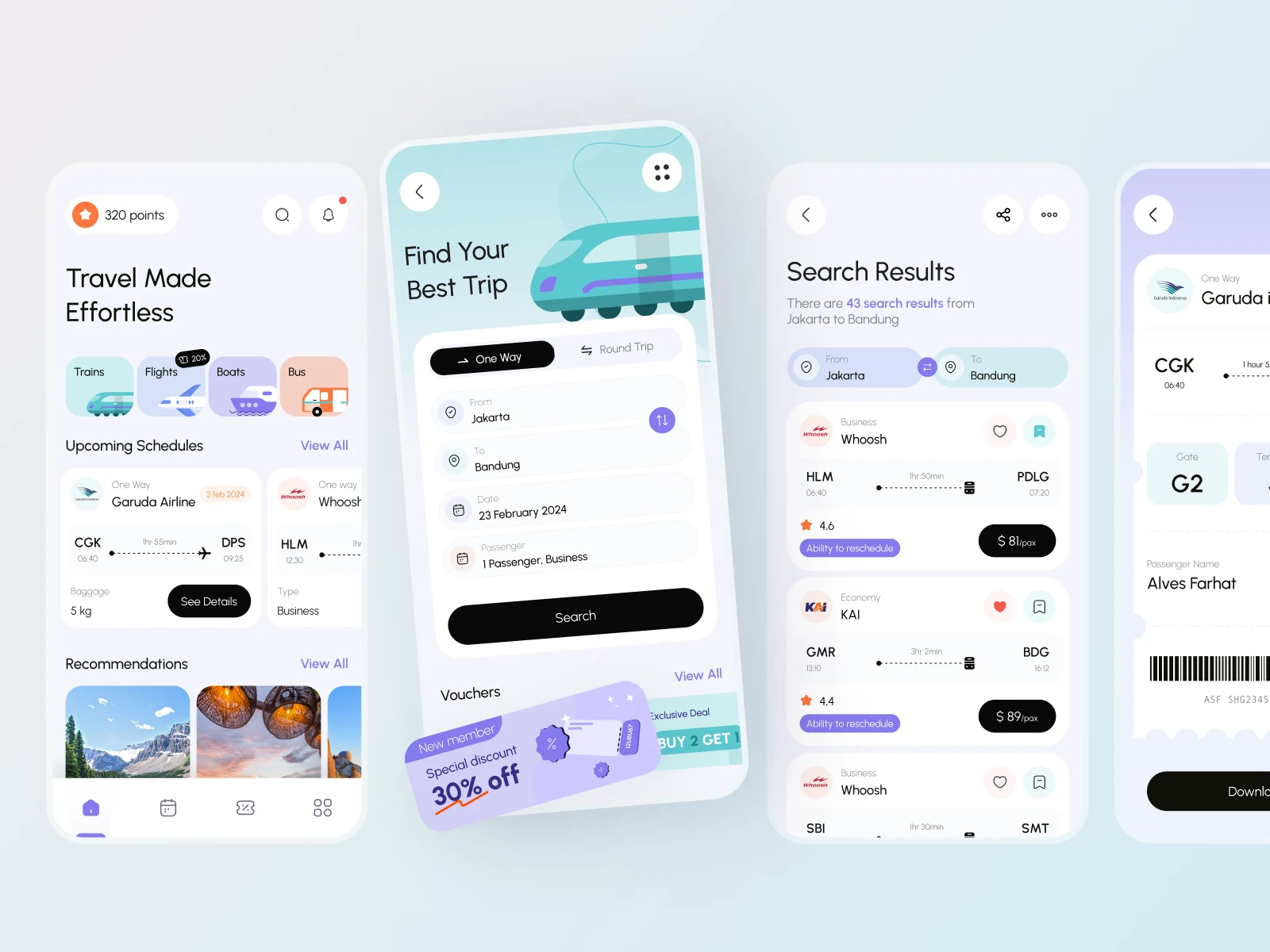 Travel Mobile App UI Exploration preview