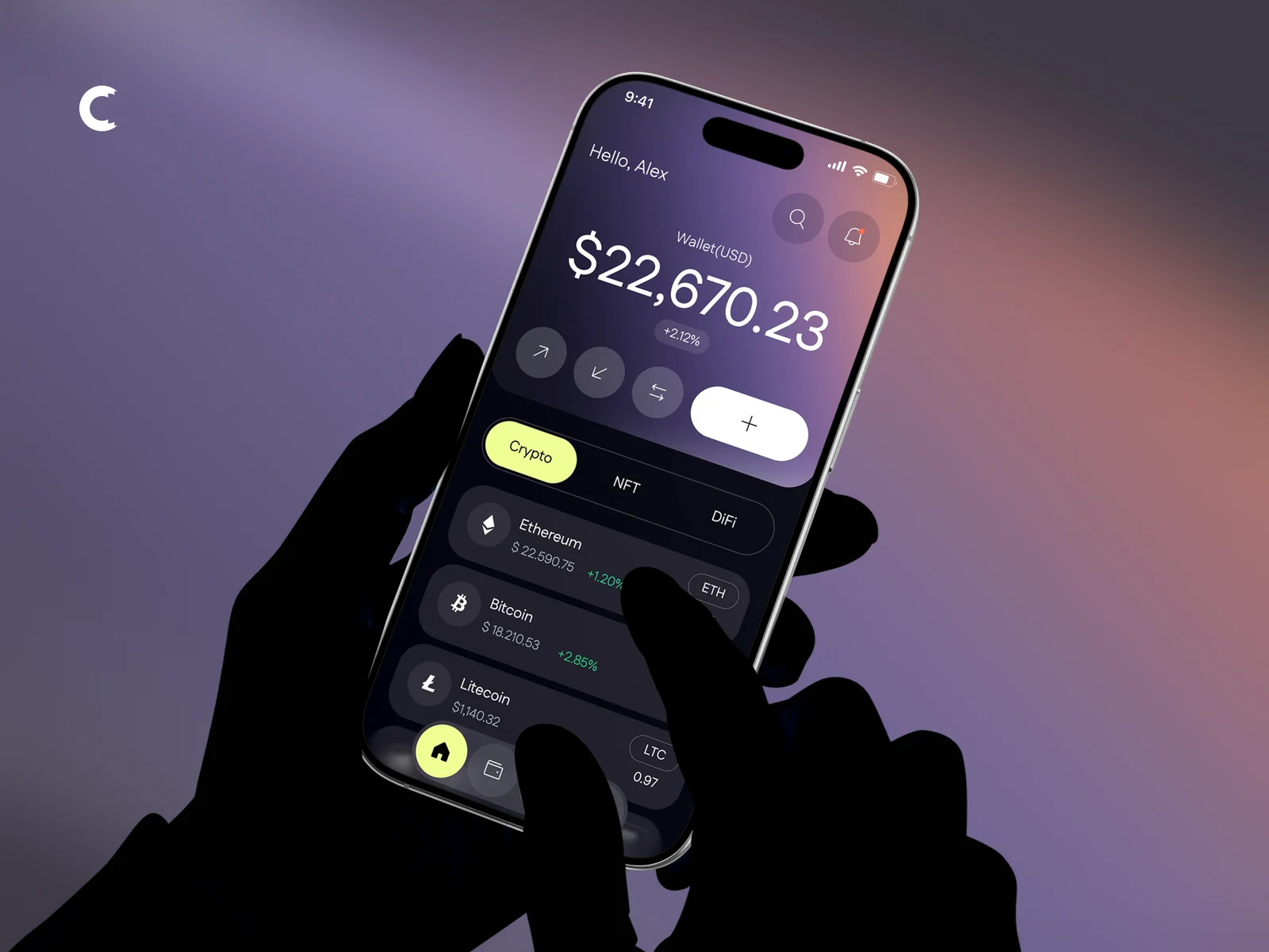 Crypto Wallet & Portfolio Mobile App UI Design preview