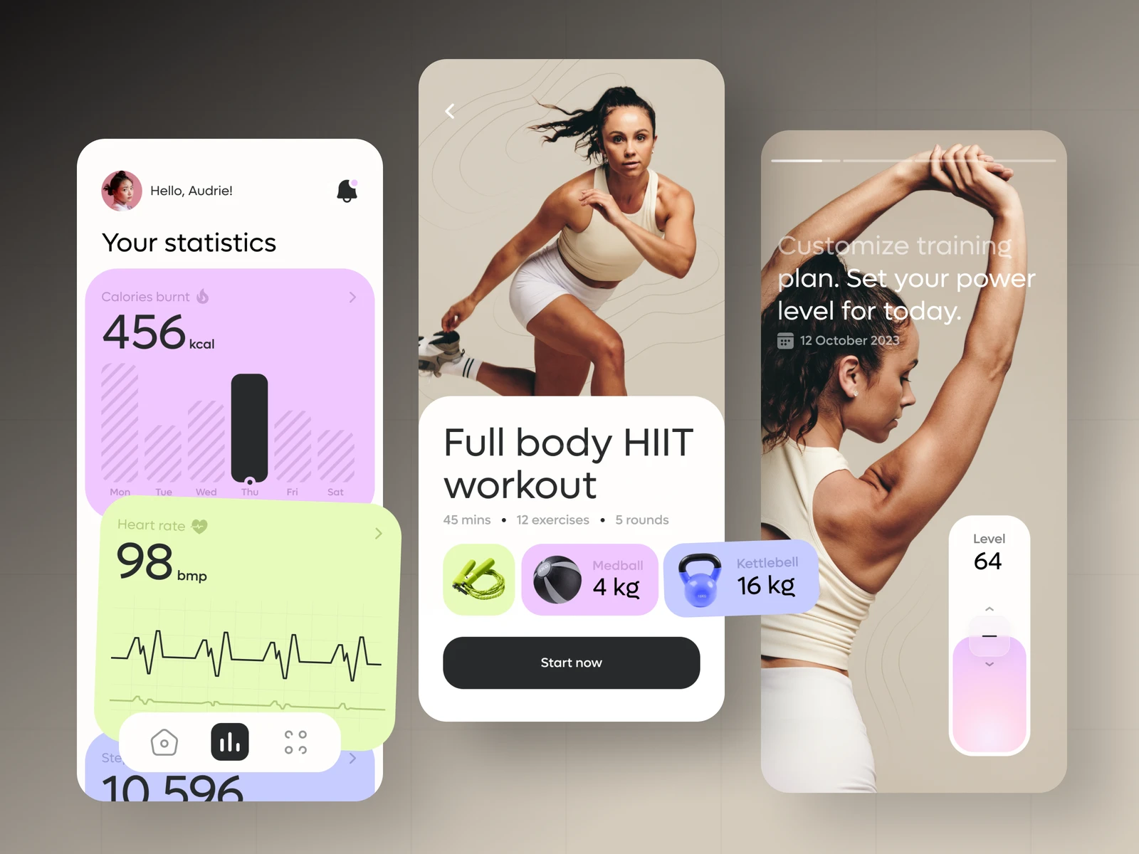 Fitness app design preview