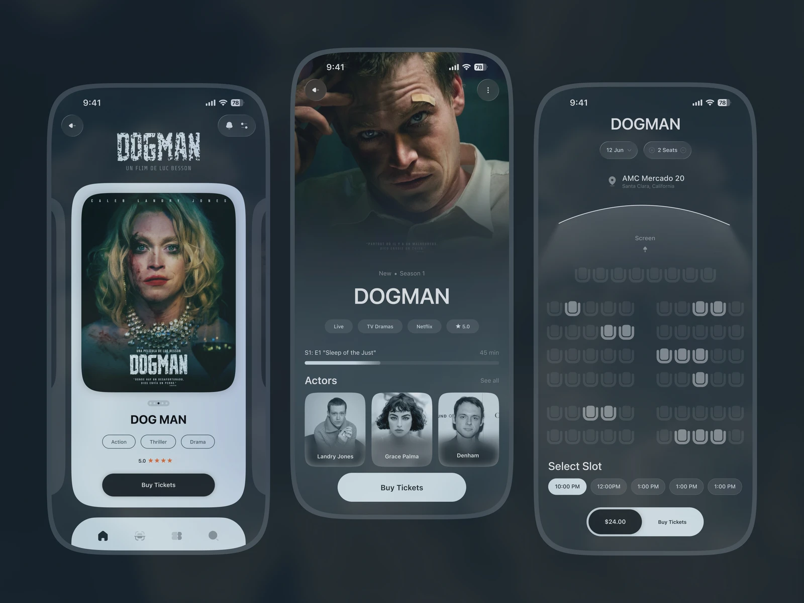 Cinema & Movie Streaming App UI preview