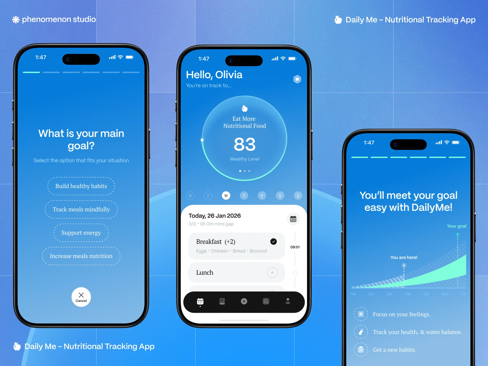 Nutrition Tracking Mobile App Design – DailyMe preview