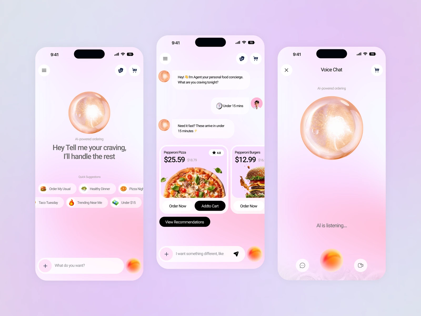 CraveAI - Smart Food Ordering & AI Assistant Mobile App UI/UX ✨ preview