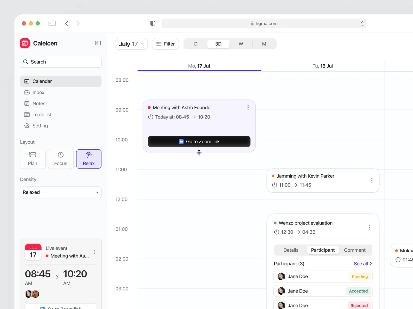 Caleican - Modern Calendar Web App Saas Dashboard preview