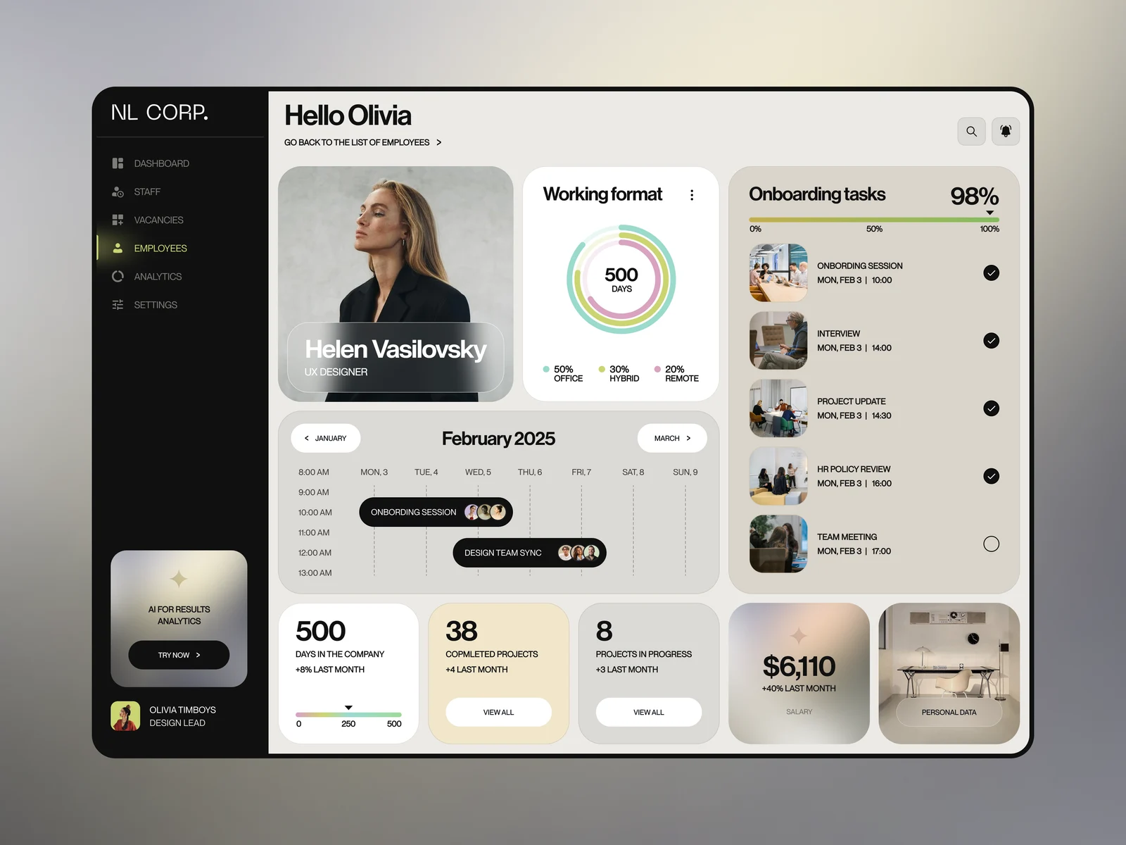 Team Lead Web App — captured interface