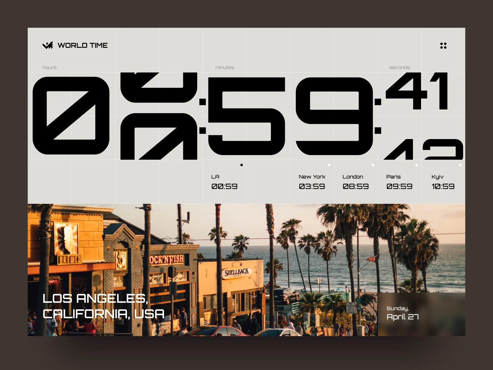 UI Design – World Clock Web App — captured interface