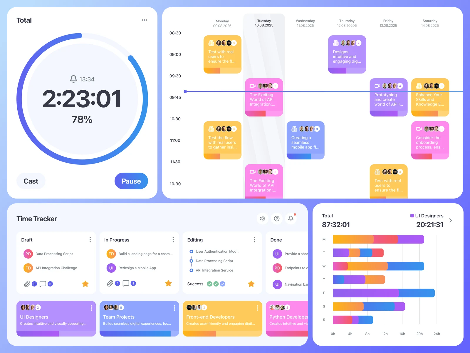 Time Tracking SaaS Dashboard Design preview