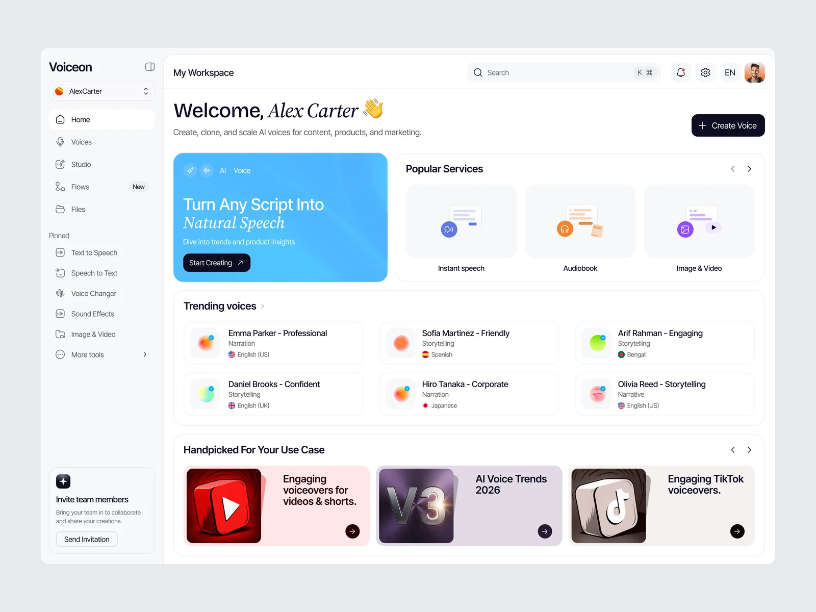 AI Voice SaaS Dashboard Design preview