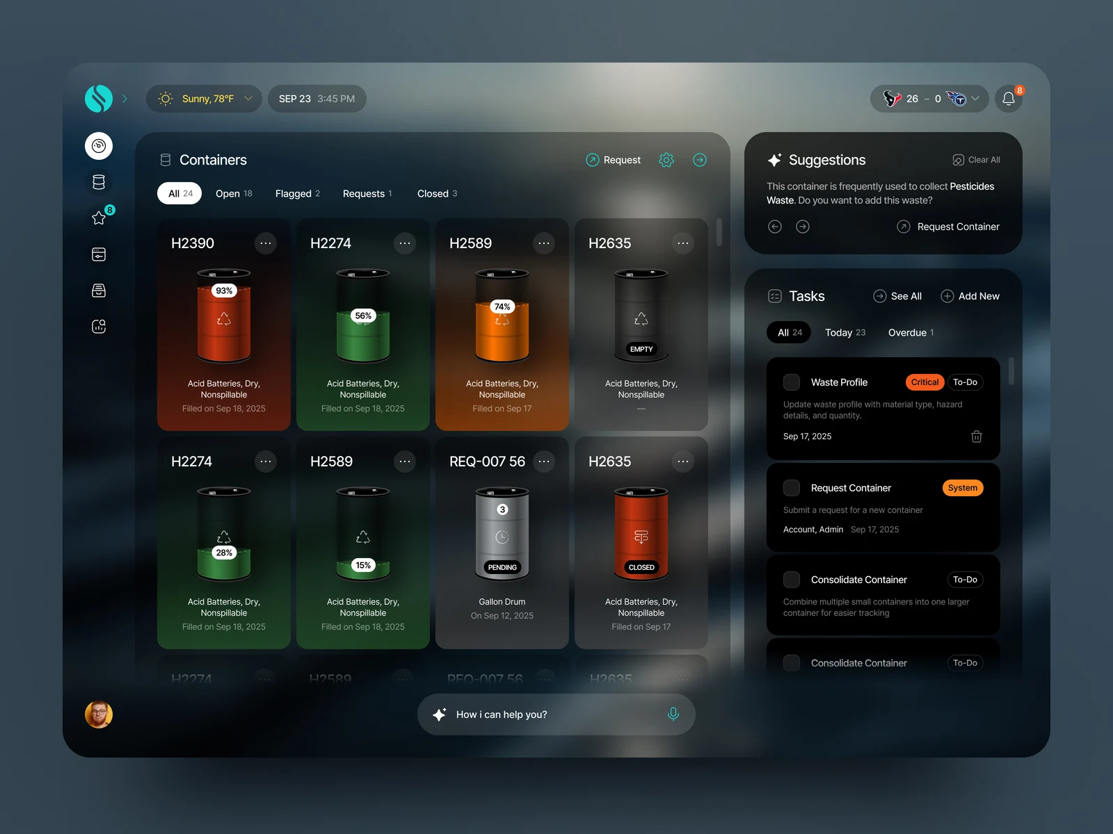 Environmental SaaS Dashboard Design preview